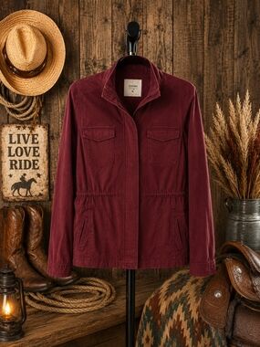 Sonoma Women's Burgundy Casual Utility Jacket XL